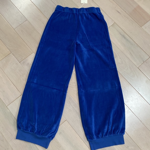 Suzie Kondi classic blue high waist Harem pants in velour - Picture 9 of 16
